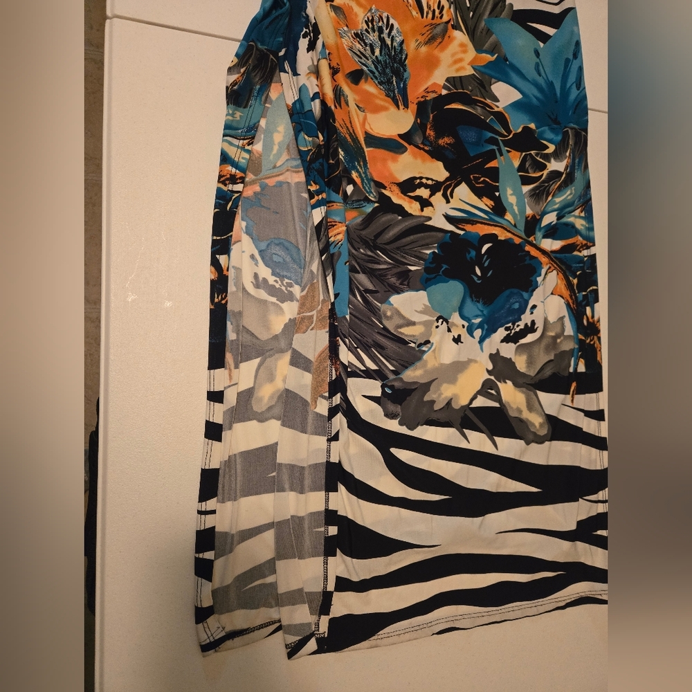 S-Twelve Black and Orange Floral Dress - Picture 3 of 6